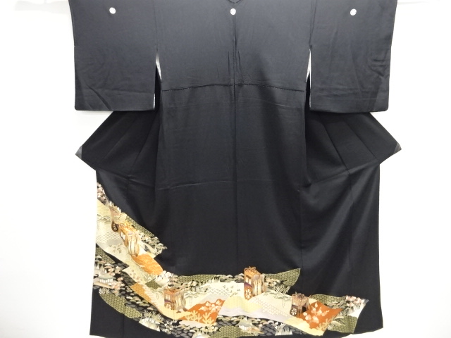 JAPANESE KIMONO / TOMESODE / EMBROIDERY / CARRIAGE